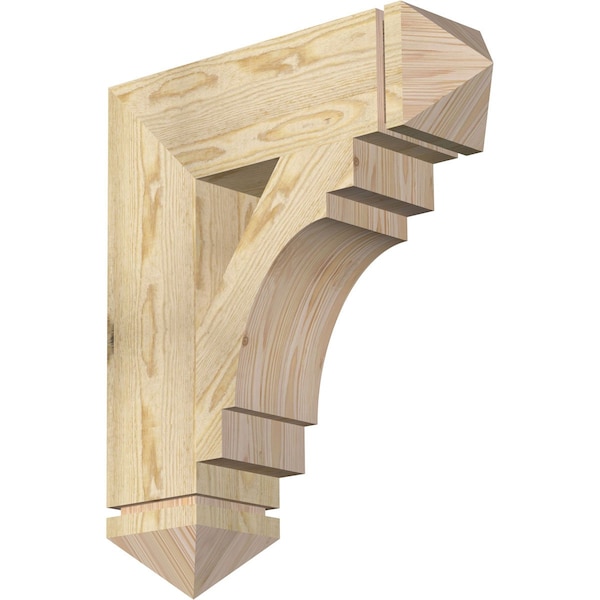 Ekena Millwork Merced Arts & Crafts Rough Sawn Bracket, Douglas Fir, 6"W x 22"D x 26"H BKT06X22X26MRC03RDF - main
